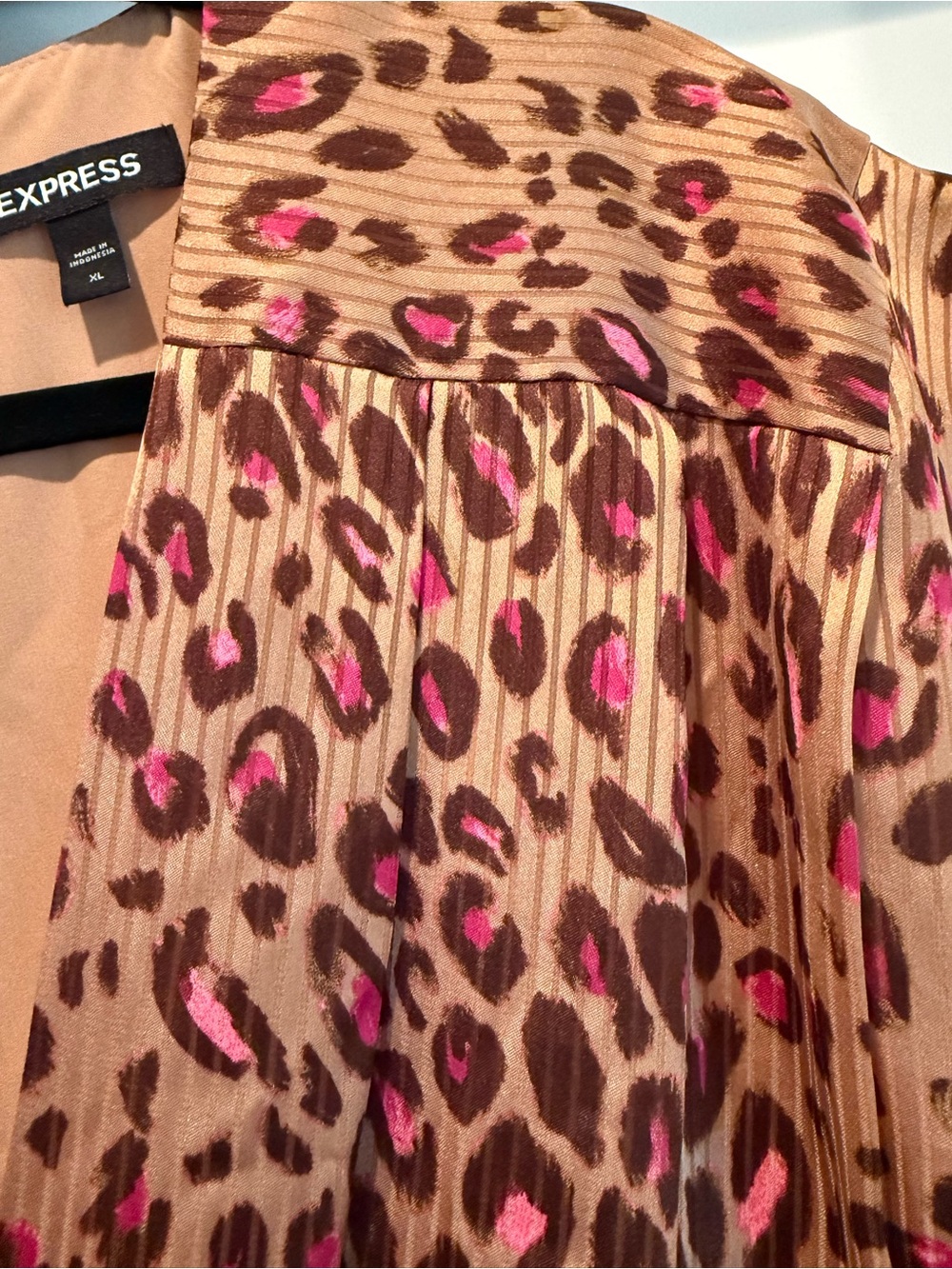 Express Mini Sheath Dress - Leopard Print Plus Pink - Size XL - Picture 3 of 8